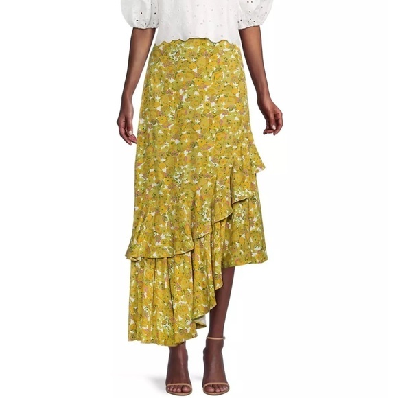 Ted Baker Odissa Floral Asymmetric Midi Skirt Womens 2 - Picture 1 of 9